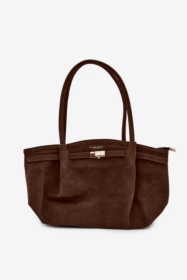 FLORA & CO Flora&amp;Co čokoladna torba za kupovinu od eko brušene kože