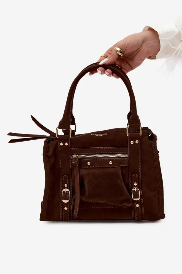 FLORA & CO Flora&amp;Co smeđa torbica od sintetičke brušene kože