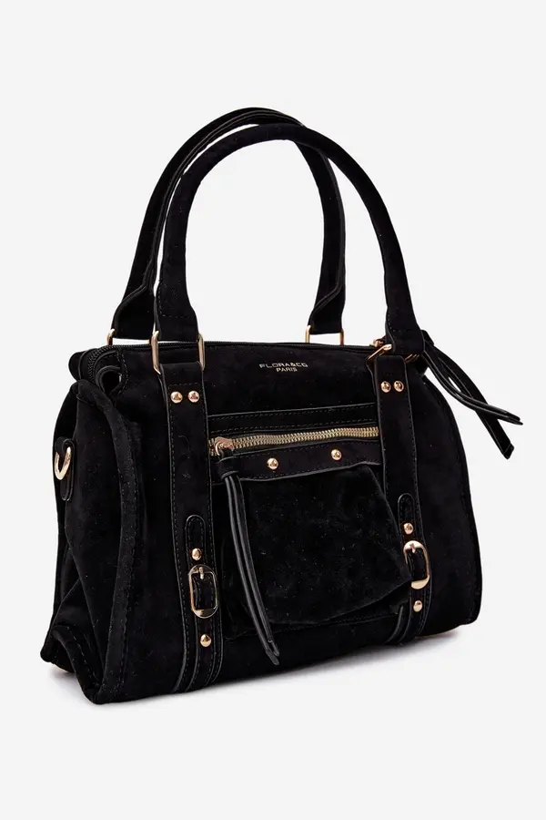 FLORA & CO Flora&amp;Co torba od eko brušene kože, crna