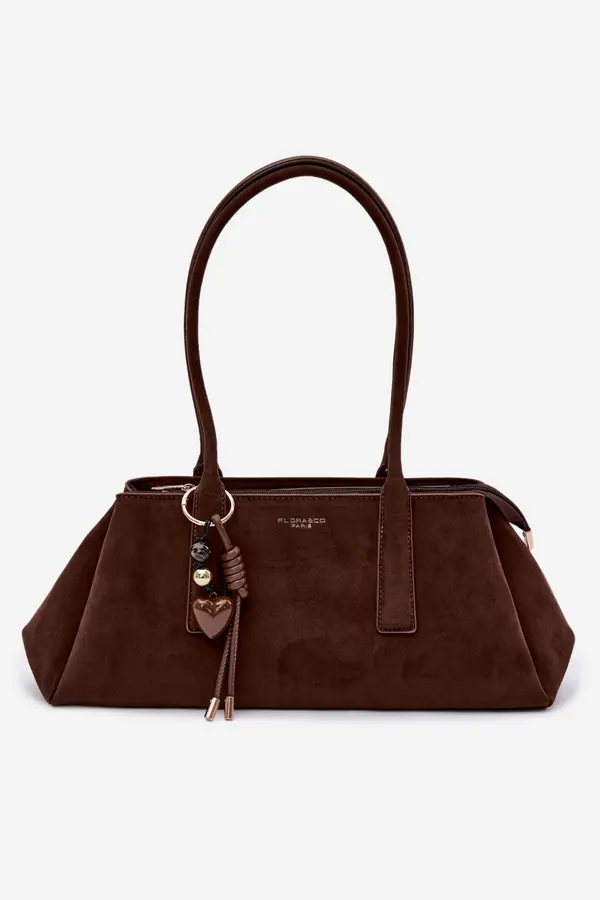 FLORA & CO Flora&amp;Co torbica od eko brušene kože s privjeskom