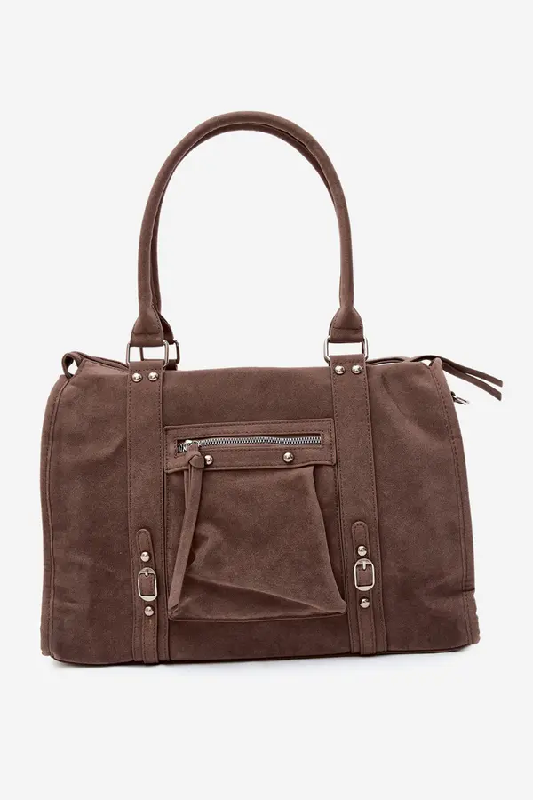 FLORA & CO Flora&amp;Co Velika taupe torba od brušene kože Nolita