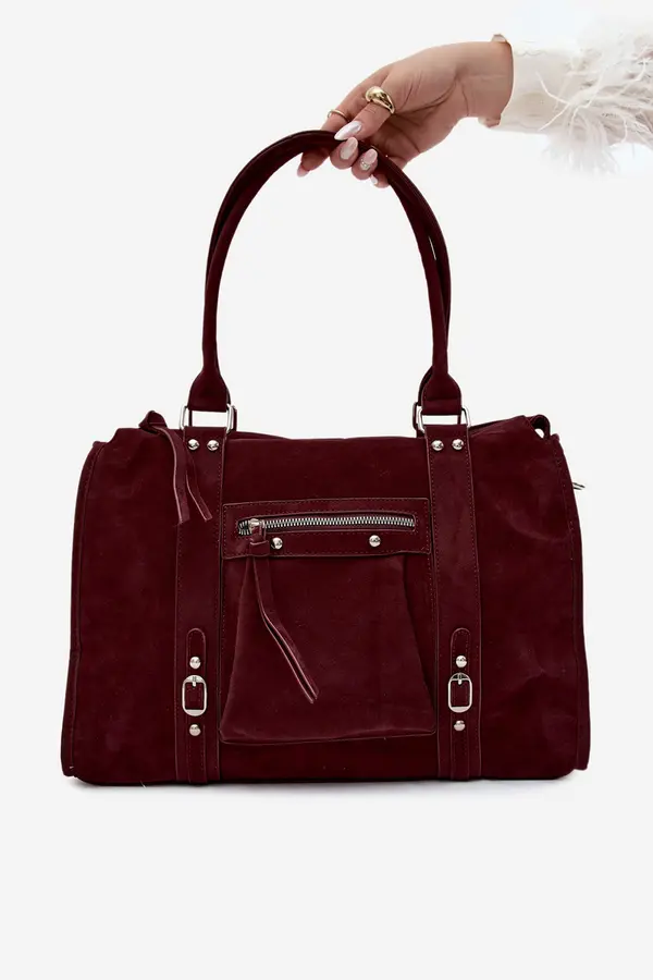 FLORA & CO Flora&amp;Co velika torbica od imitacije brušene kože Bordeaux boje