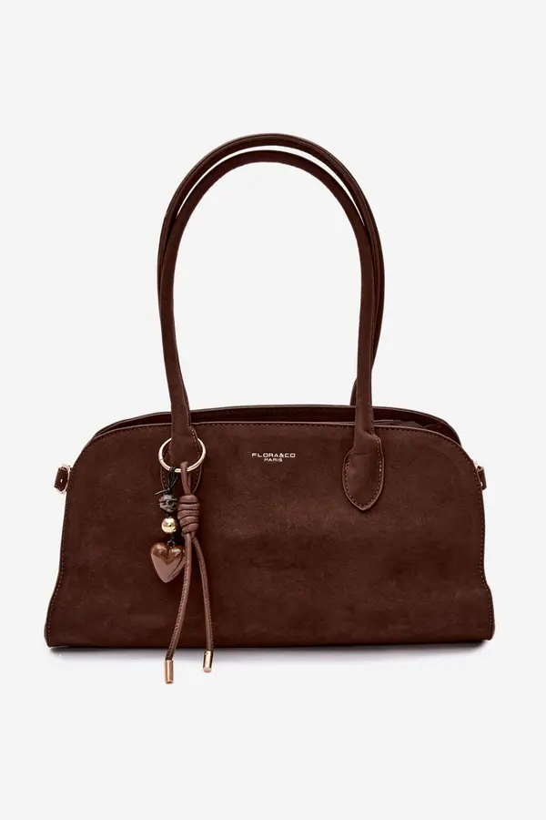 FLORA & CO Flora&amp;Co Violette Eco Suede torbica boje čokolade