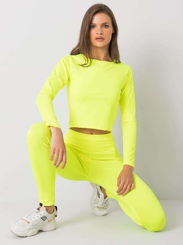 Fashionhunters Fluo yellow Patrice sports set