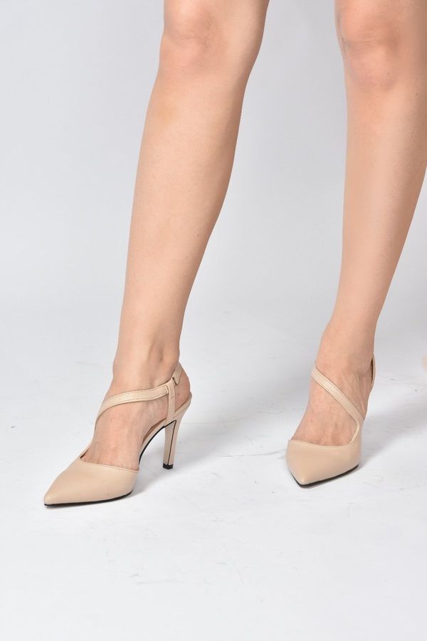 Fox Shoes Fox Shoes Women's Beige Skin Pointed Toe Heels Shoes