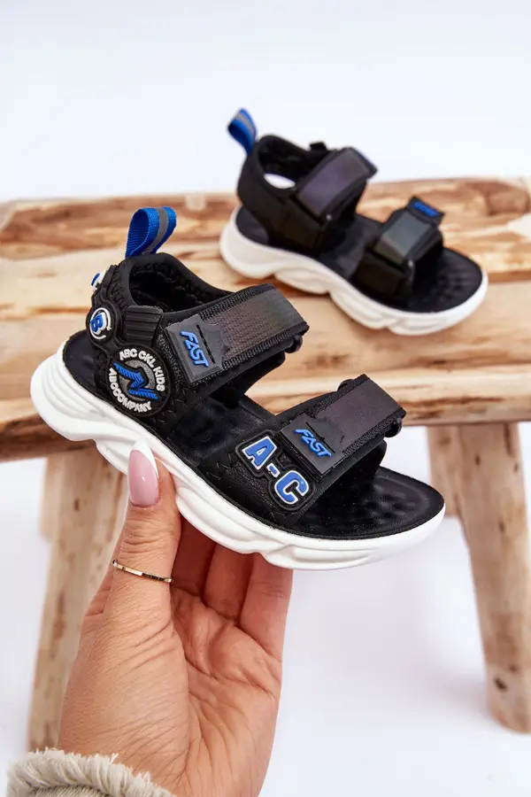 FR1 FR1 Children's Light Sandals Black and Blue Maxel