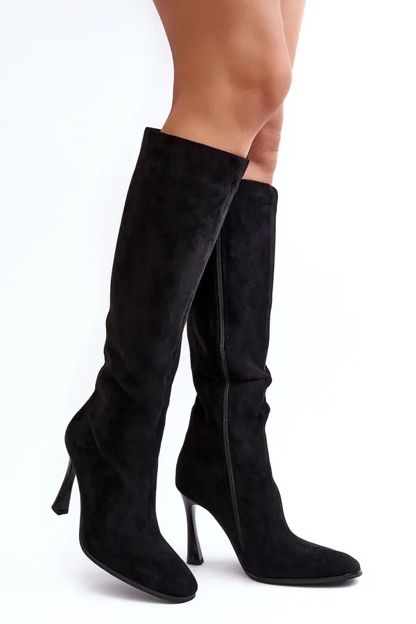 Boto FS1 Women's Heeled Fur-Lined Boots Black Isot