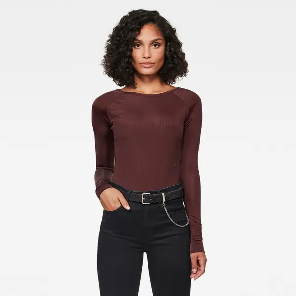 G Star G-STAR Body - Melam boat slim body l\s burgundy