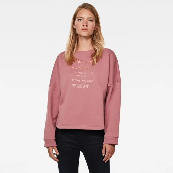 G Star G-STAR Sweatshirt - Graphic text relaxed r sw wmn l\s pink