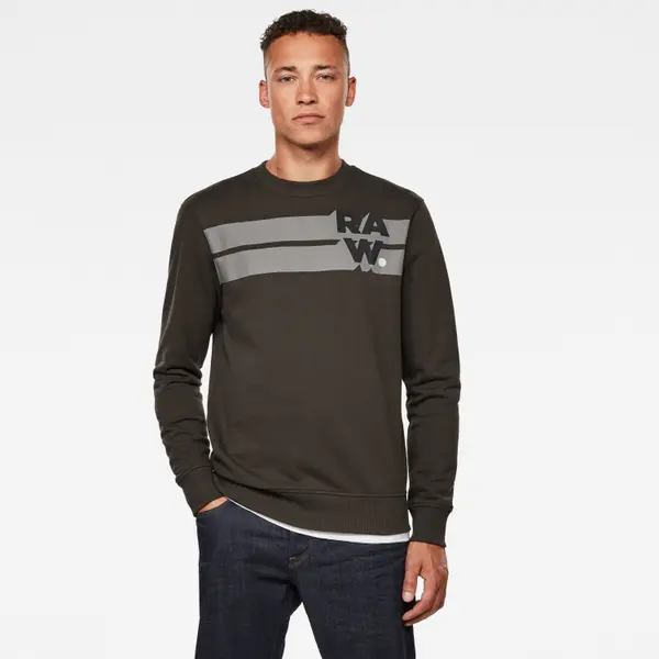 G Star G-STAR Sweatshirt - Logo Blocked r sw l\s dark brown