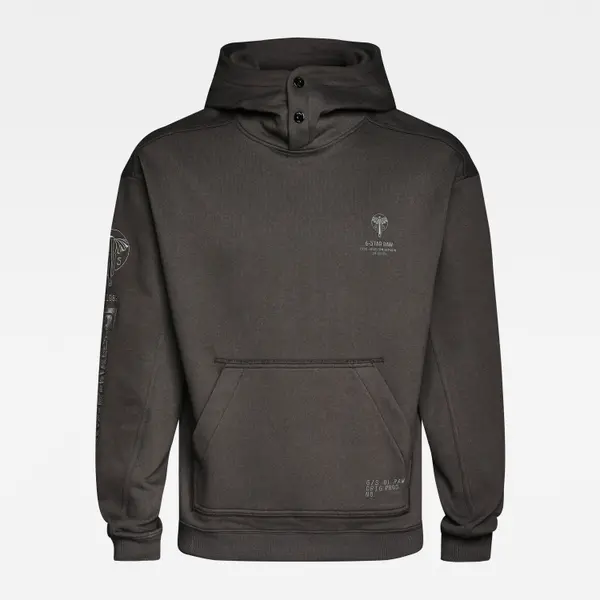 G Star G-STAR Sweatshirt - Sleeve Graphic hooded Sweat dark grey