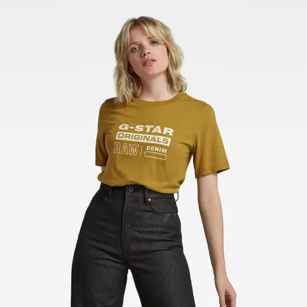 G Star G-STAR T-shirt - Originals label regular fit tee yellow