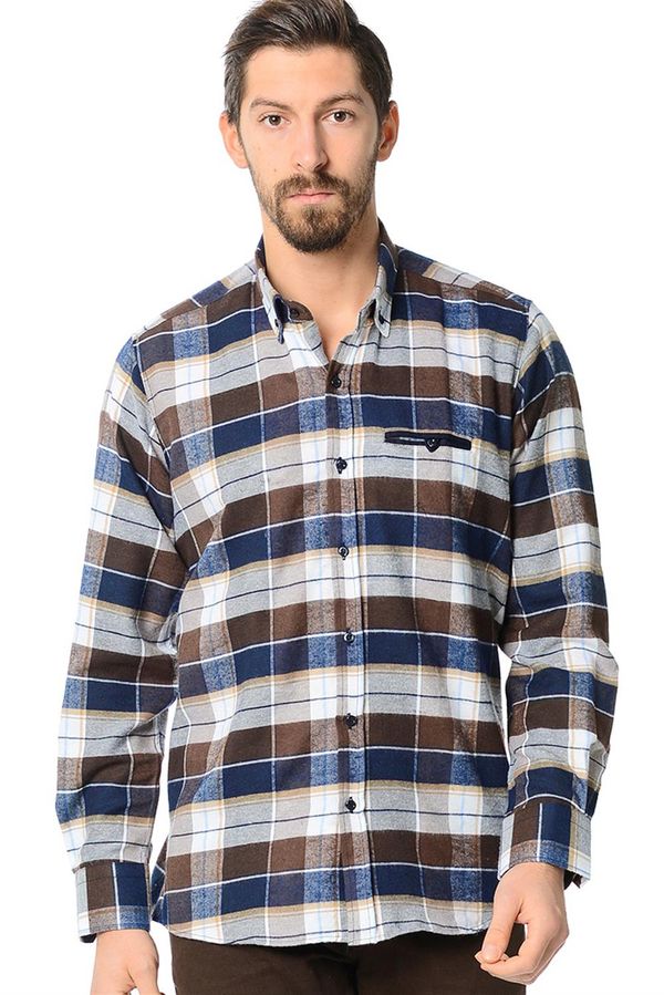 dewberry G565 DEWBERRY SHIRT-PLAIN COFFEE