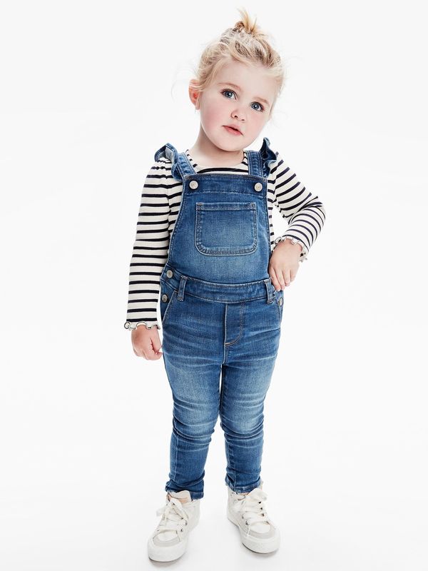 GAP GAP Blue Girls' Jumpsuit Denim Ruffle Skinny ls with Washwell