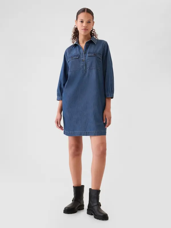 GAP GAP Denim mini dress UltraSoft Utility - Women's