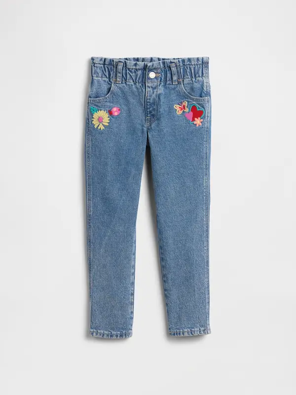 GAP GAP dječje traperice Paperbag Mom - Djevojčice