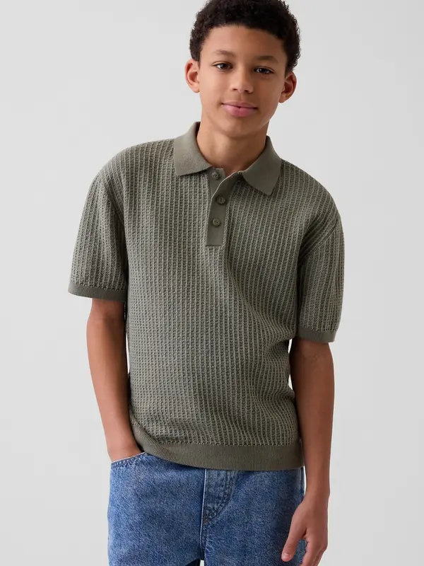 GAP GAP dječji pleteni polo pulover