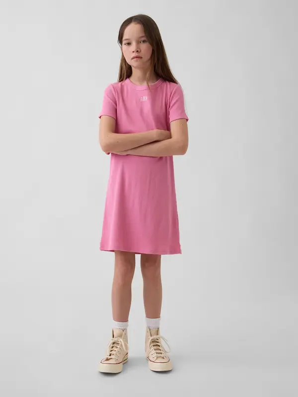 GAP GAP djevojačka rebrasta haljina s logotipom