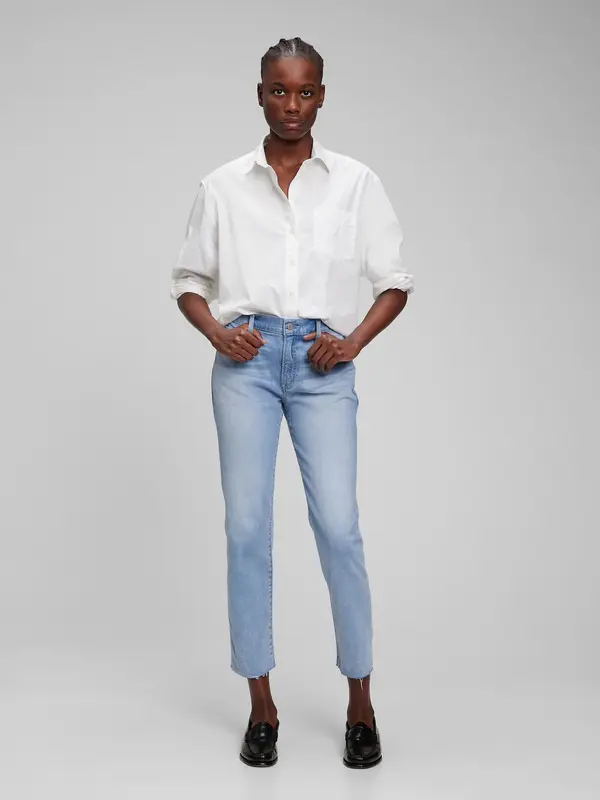 GAP GAP Jeans Mid Rise Girlfriend Washwell - Ladies
