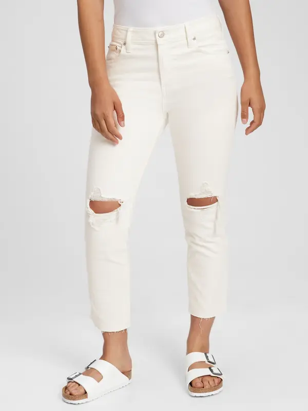 GAP GAP Jeans slim boyfriend white dest - Women