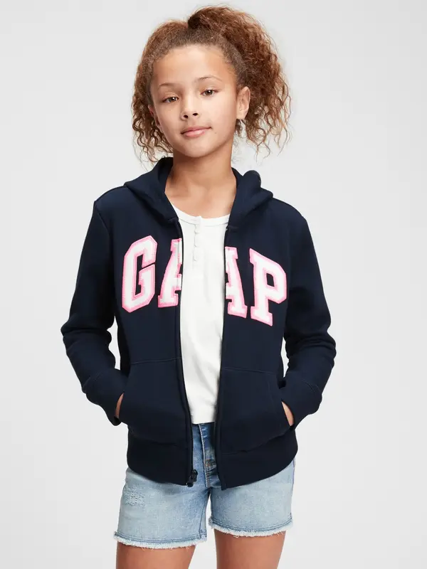 GAP GAP Kids Sweatshirt Logo Zipper Hoodie - Girls