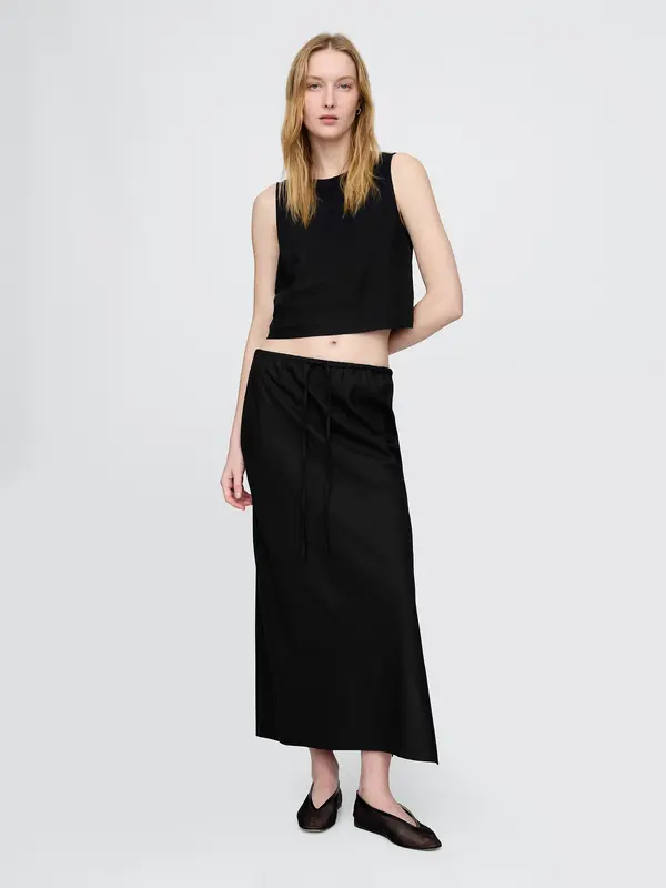 GAP GAP lanena midi suknja