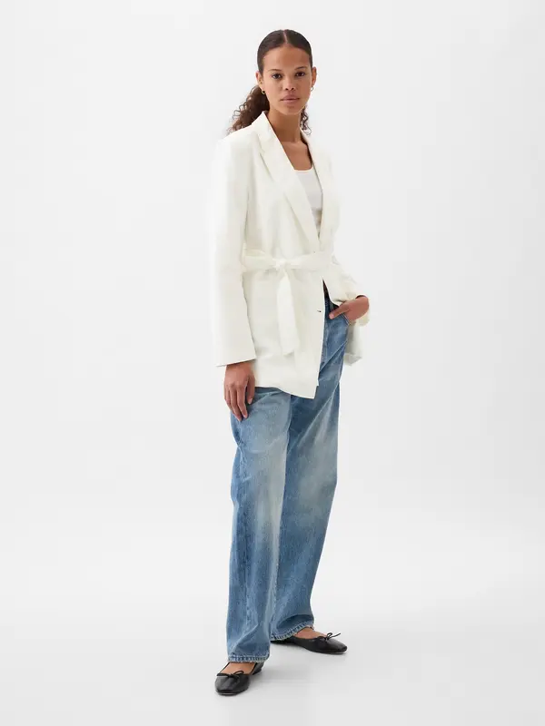 GAP GAP Linen Blazer with Belt - Women's