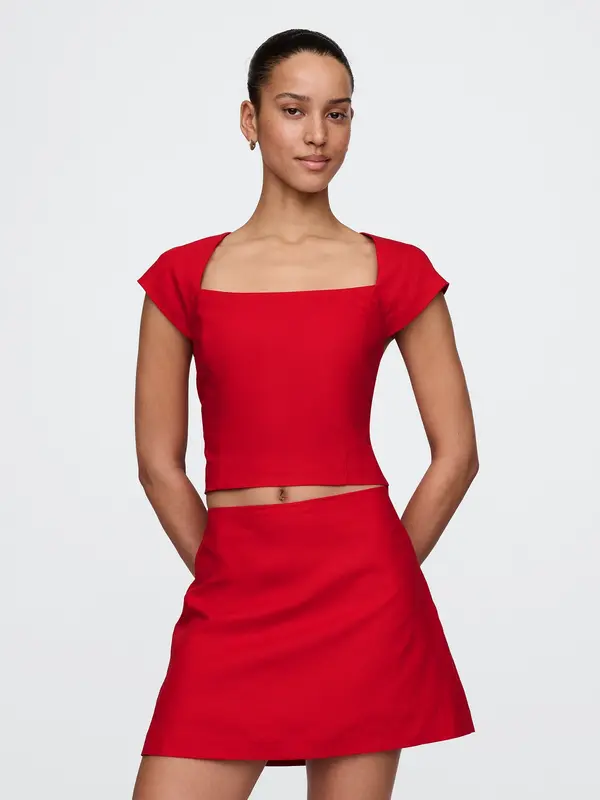 GAP GAP Linen crop top - Women's