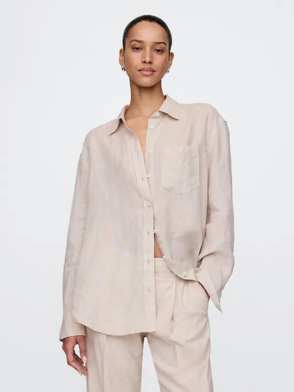 GAP GAP Linen Oversize Shirt Big Shirt - Women's