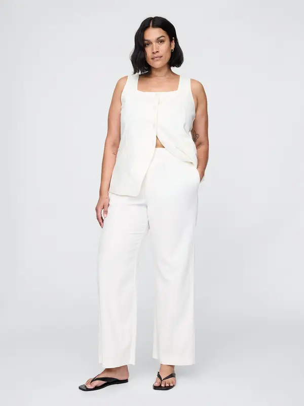 GAP GAP Linen Straight Trousers - Women's