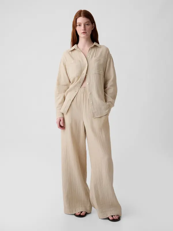 GAP GAP Muslin Wide Leg Trousers - Ladies