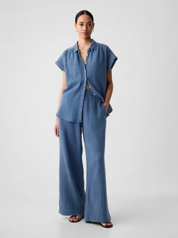 GAP GAP Muslin Wide Leg Trousers - Ladies