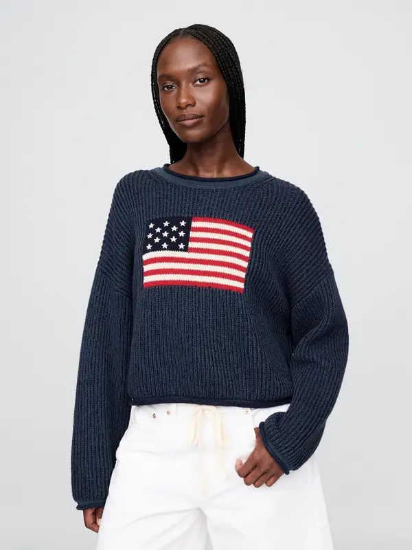 GAP GAP Oversize crop sweater Americana - Women's