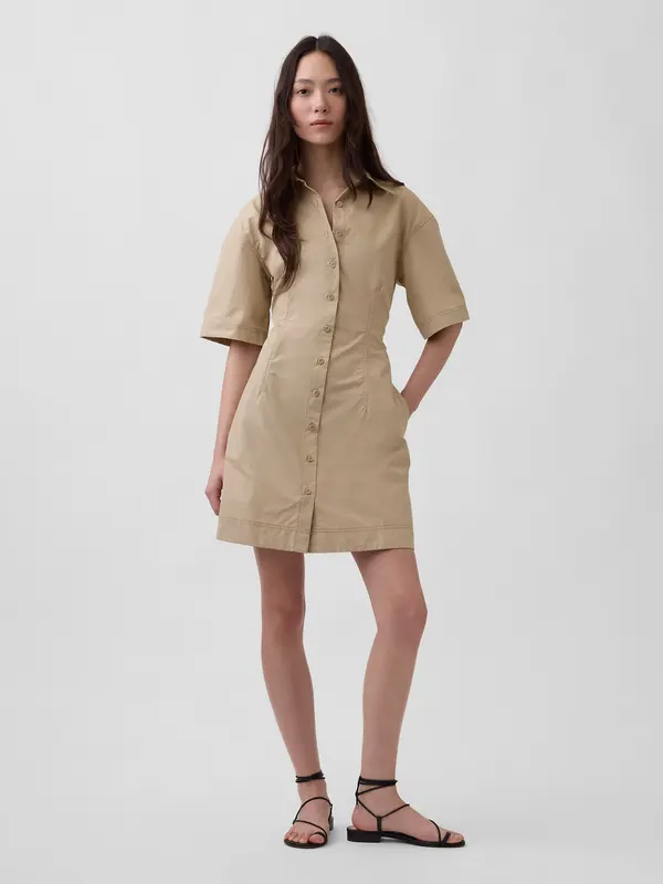 GAP GAP Poplin košulja mini haljina
