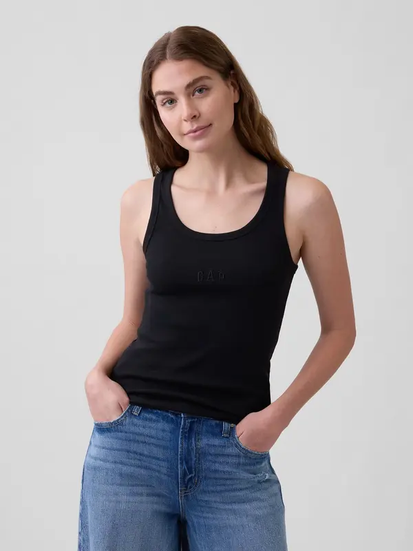 GAP GAP rebrasti top bez rukava s logotipom