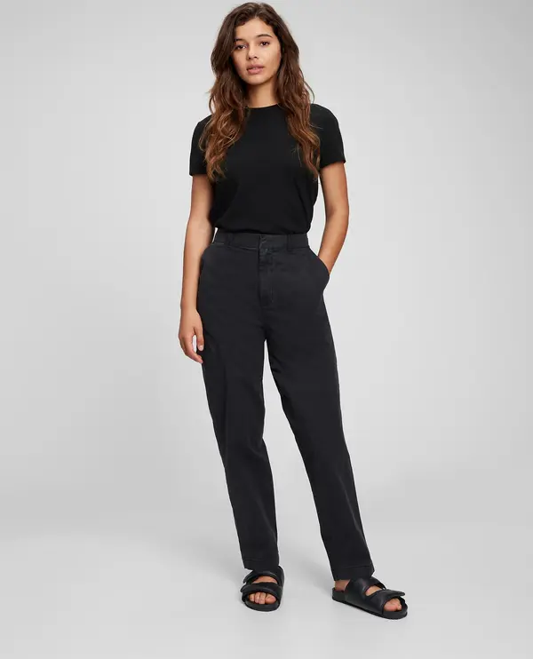 GAP GAP Straight Khaki Washwell Trousers - Ladies
