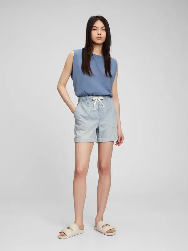 GAP GAP Striped Denim Shorts - Ladies