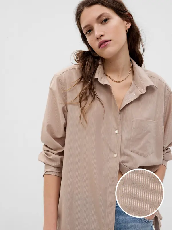 GAP GAP Striped Oversized Shirt - Ladies