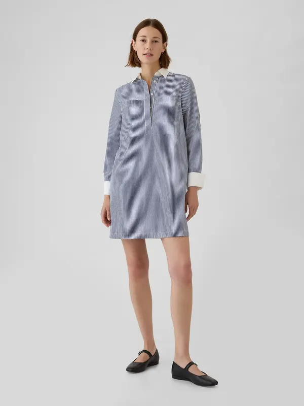 GAP GAP Striped Shirt Mini Dress - Ladies