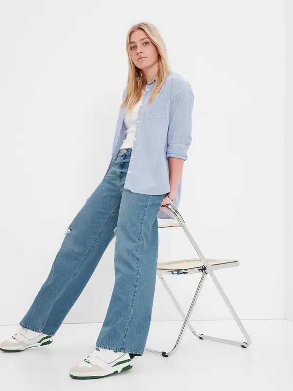GAP GAP Teen Jeans Wide Stride Washwell - Girls