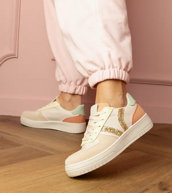 Gemre Gemre Beige glitter embellished sneakers Blona