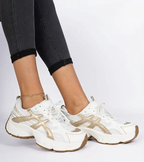 Gemre Gemre Beige women's sneakers with a chunky sole Enos