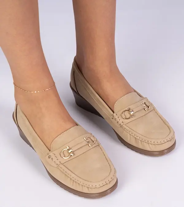 Gemre Gemre Brown wedge women's loafers Sameri