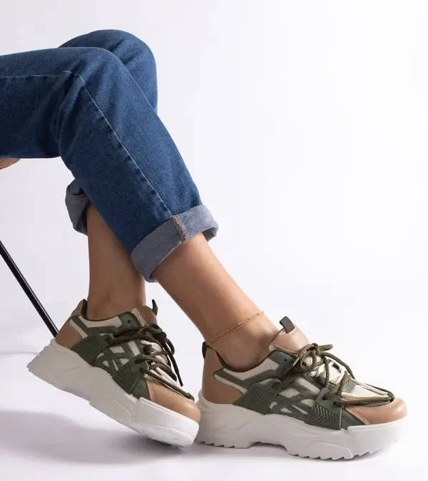 Gemre Gemre Green-beige women's sneakers Alva