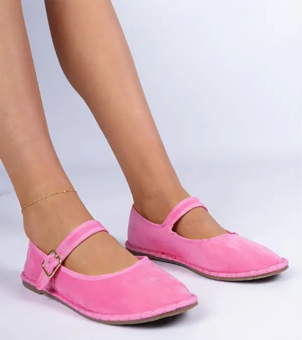 Gemre Gemre Meremi Pink Women's Ballet Flats with Strap