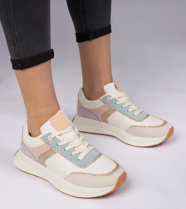 Gemre Gemre Multicolored women's sneakers with glitter and animal print Markuta