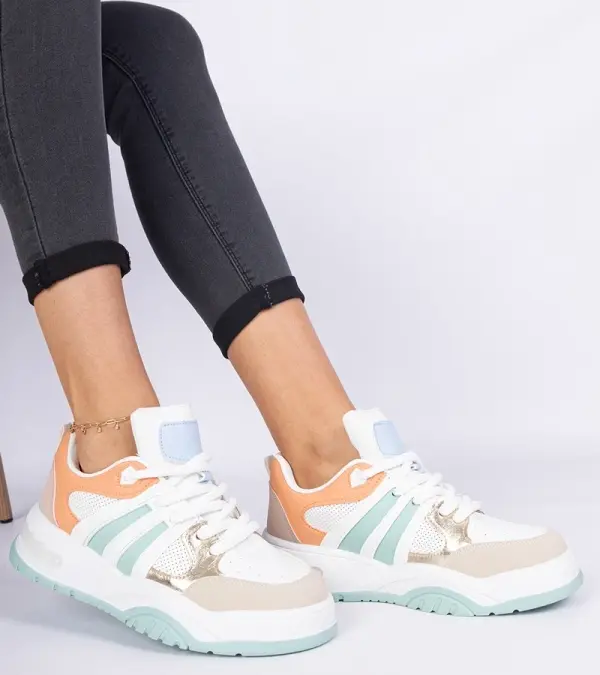 Gemre Gemre Orange women's sneakers with chunky laces Bartella