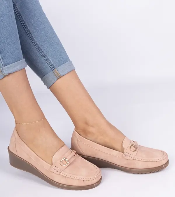 Gemre Gemre Pink women's wedge loafers Sameri