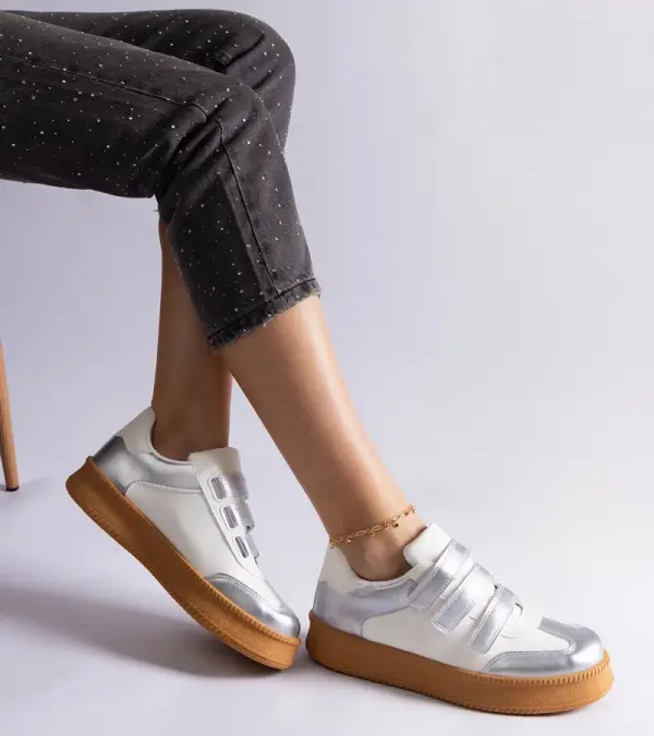 Gemre Gemre Silver Velcro sneakers Mena