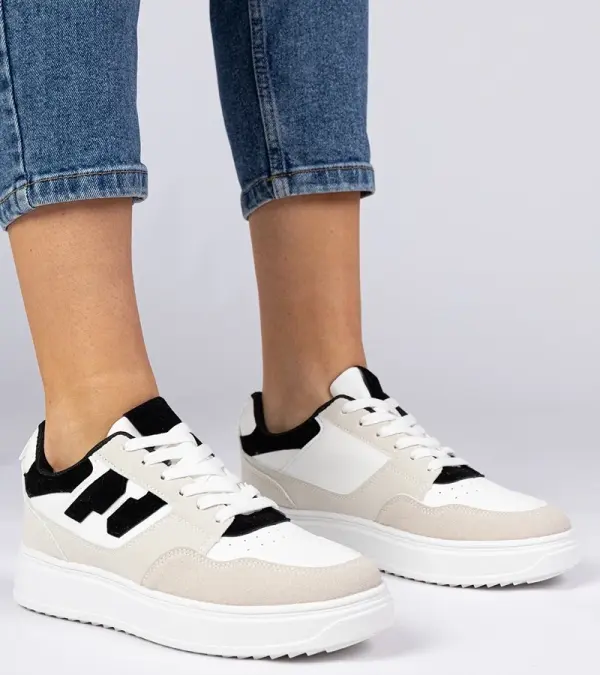Gemre Gemre White and black women's sneakers Lavria